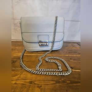 MNG by Mango Barcelona Crossbody Purse – Light Purple/White – Chain Strap